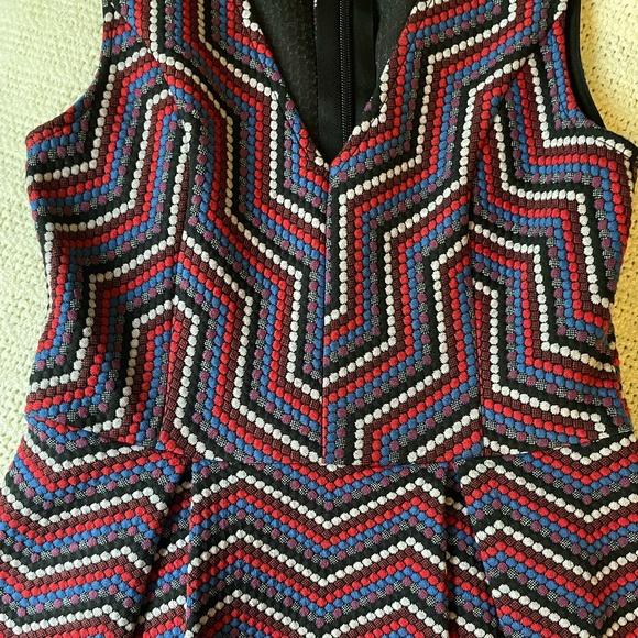 BCBGENERATION Chevron Jacquard Fit-and-Flare Dress, Size 2 - Picture 2 of 11
